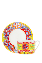 Carretto Giallo Fine Porcelain Tea Cup & Saucer